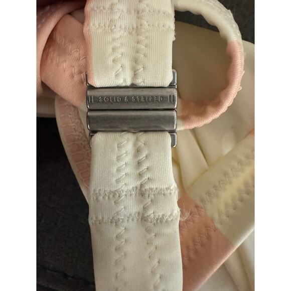 Solid & Striped Pink/White Striped Twist Front 2 Piece Swim Bikini Set Medium - Picture 5 of 7